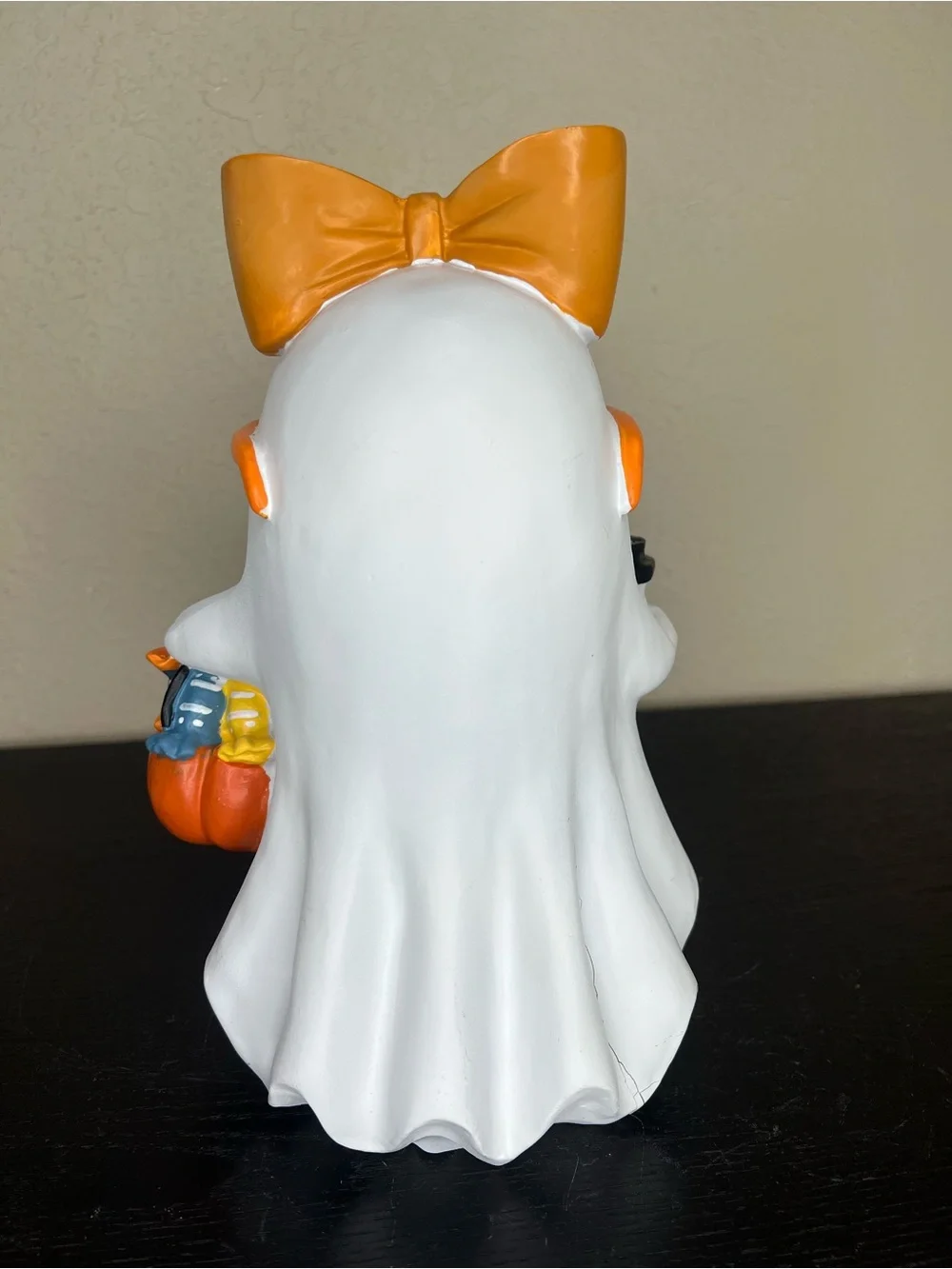 NEW 10” Halloween Ghost Girl with Orange Bow & Sunglasses with Coffee